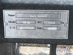 2023 72in Rock Bucket Skid Steer Attachment