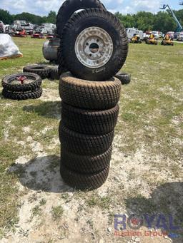 Lot of 6 Unused Tires and Wheels 18x7.00-8