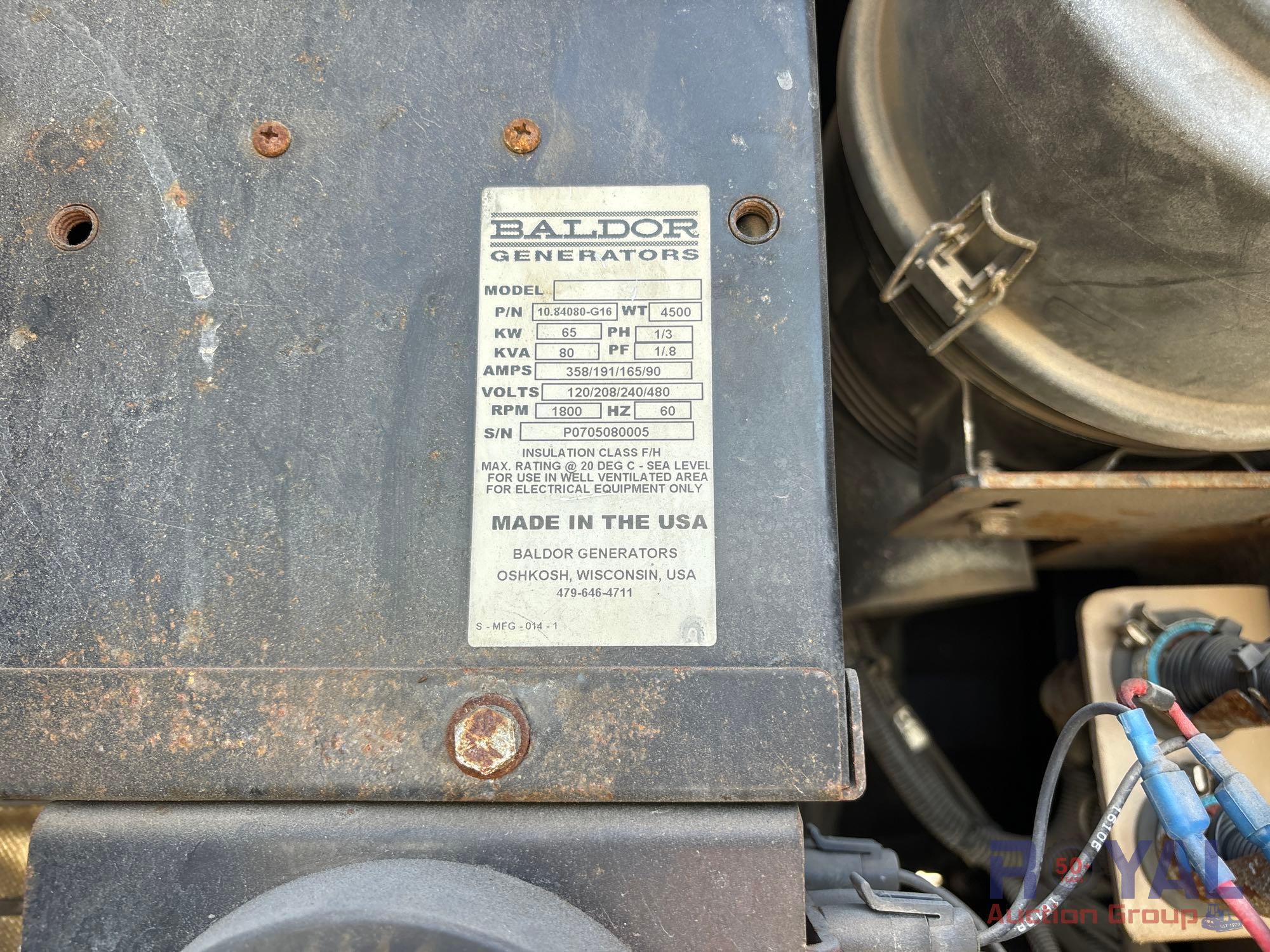 2007 Baldor TS80 Towable Generator