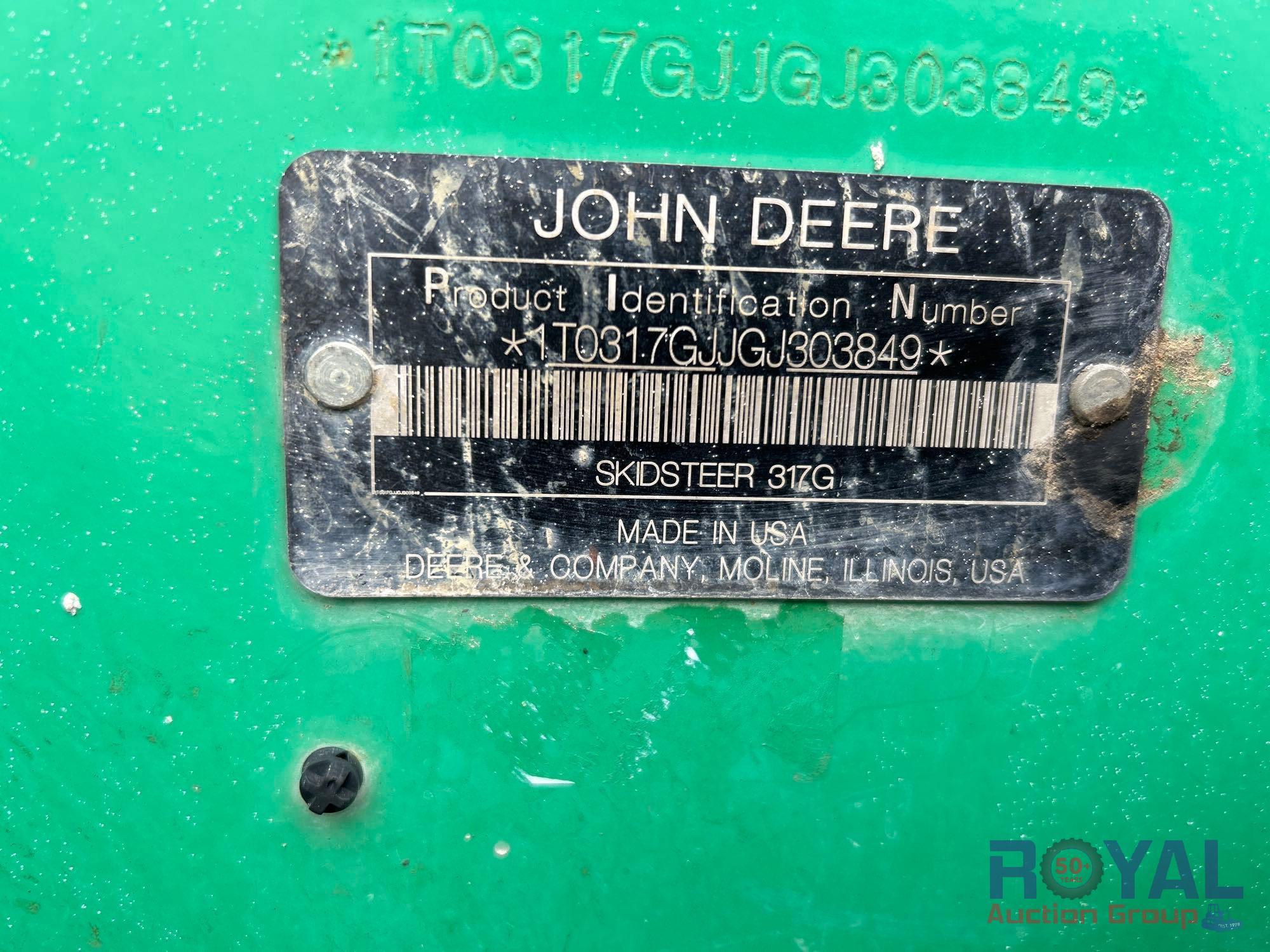 2017 John Deere 317G Compact Track Loader Skid Steer