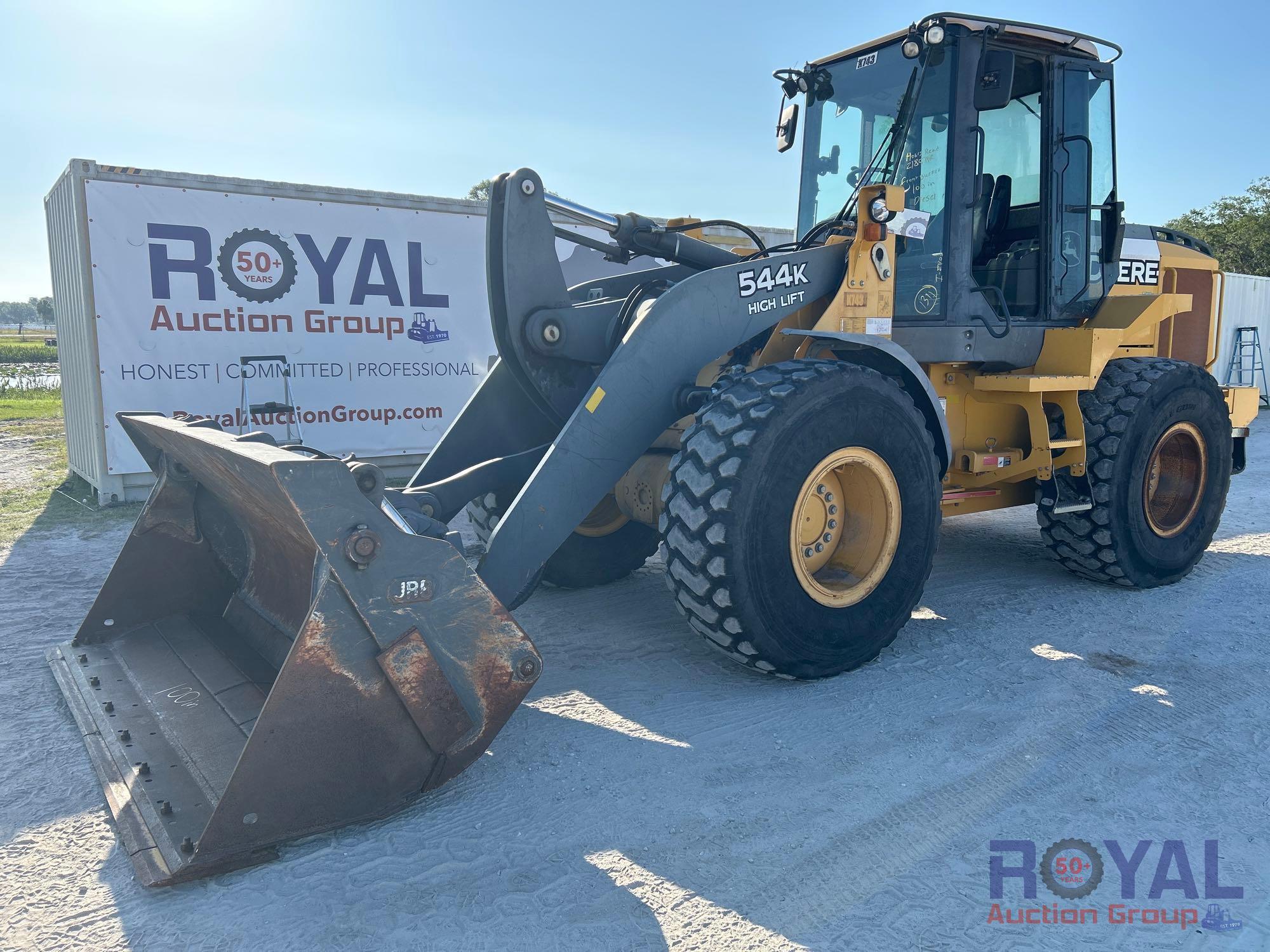 2014 John Deere 544k 4x4 High Lift Articulated Wheel Loader