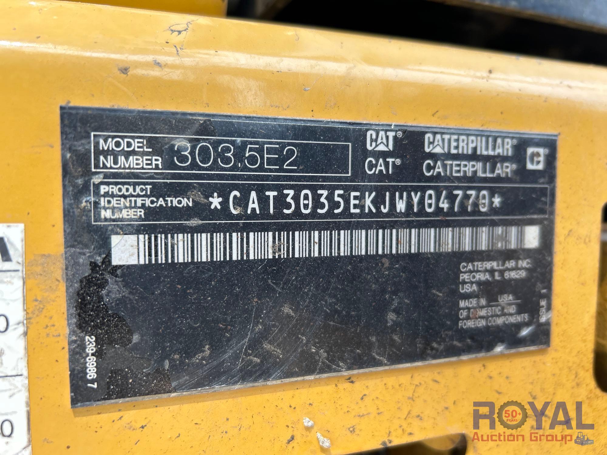 2019 Caterpillar 303.5E2 CR Hydraulic Mini Excavator