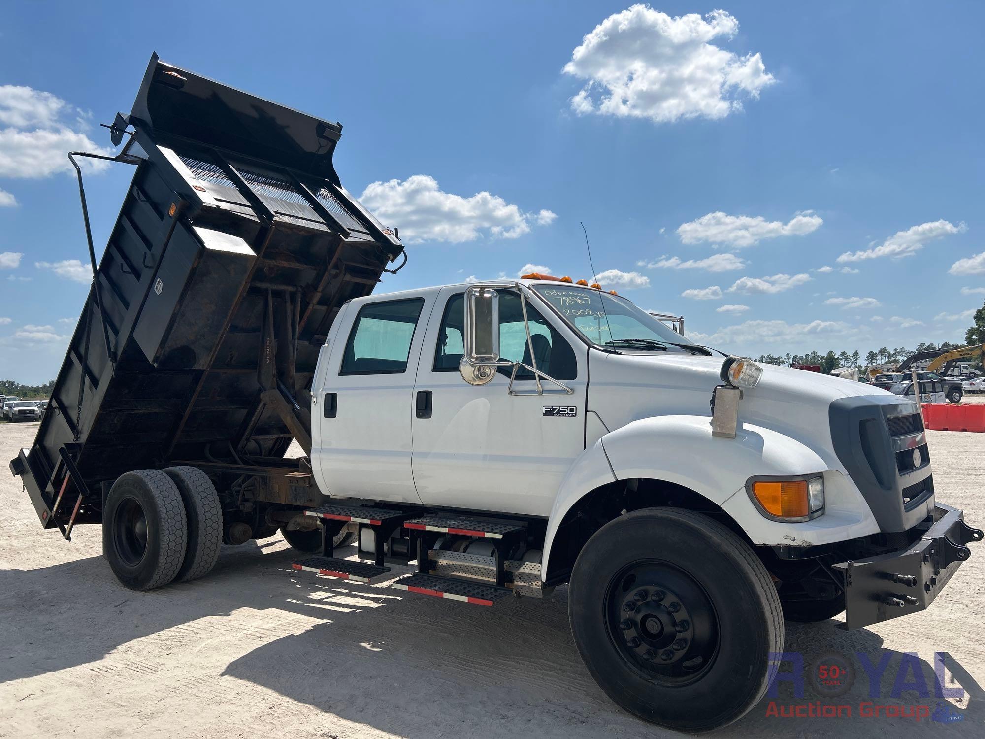 2008 Ford F750 Crew Cab Dump Truck