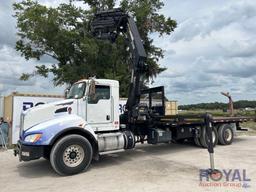 2014 Kenworth T400 Haib 322E-5 Hipro Knuckleboom Crane Truck