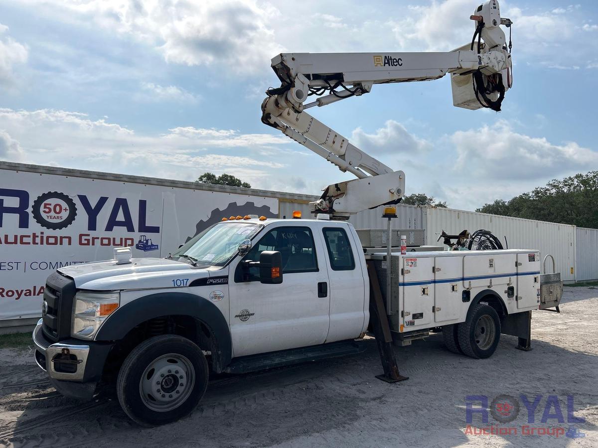 2011 Ford F550 Extended Cab 4x4 Altec AT40M Material Handler Bucket Truck