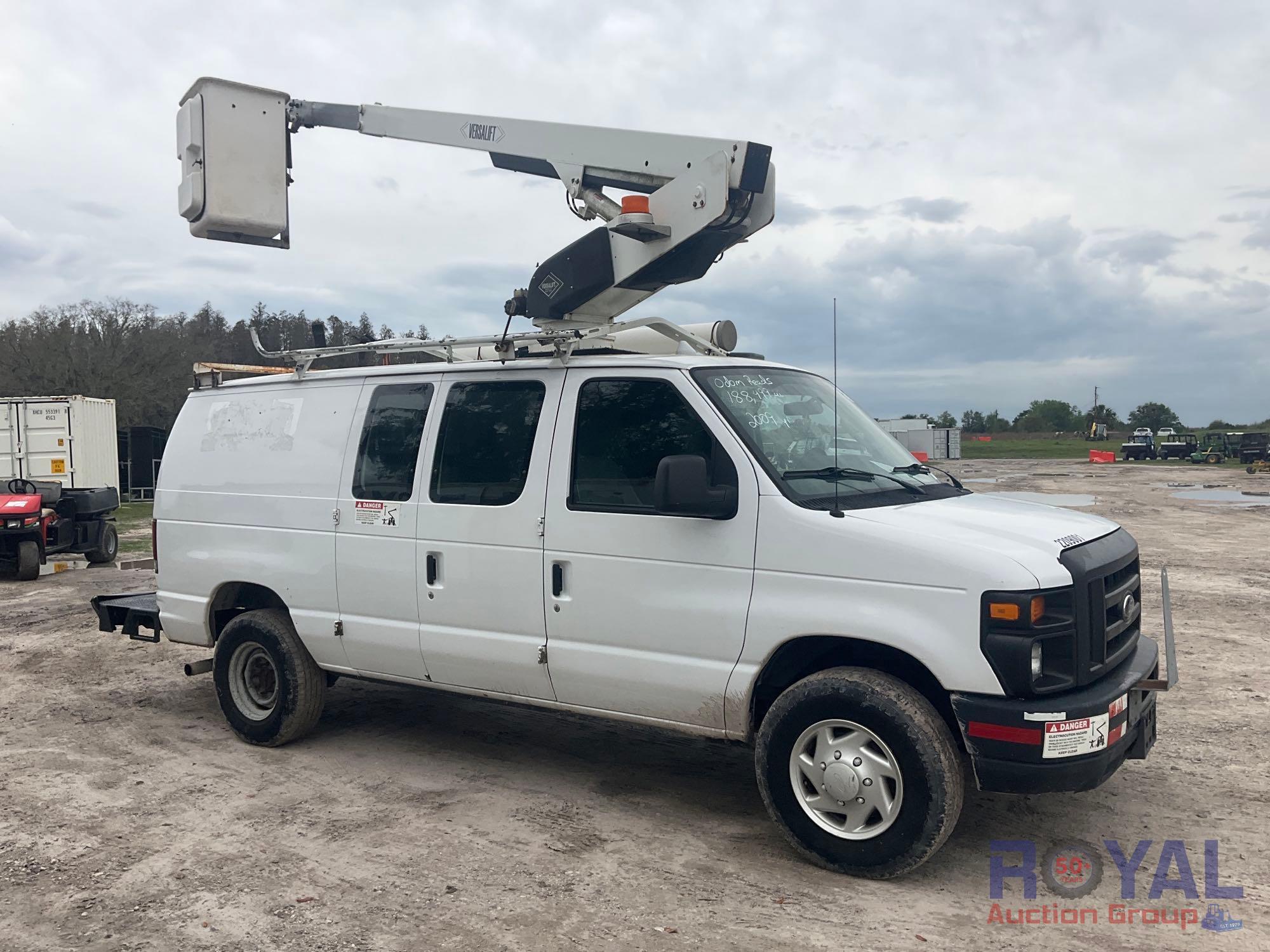 2009 Ford E350 Versalift 29ft Bucket Cargo Van