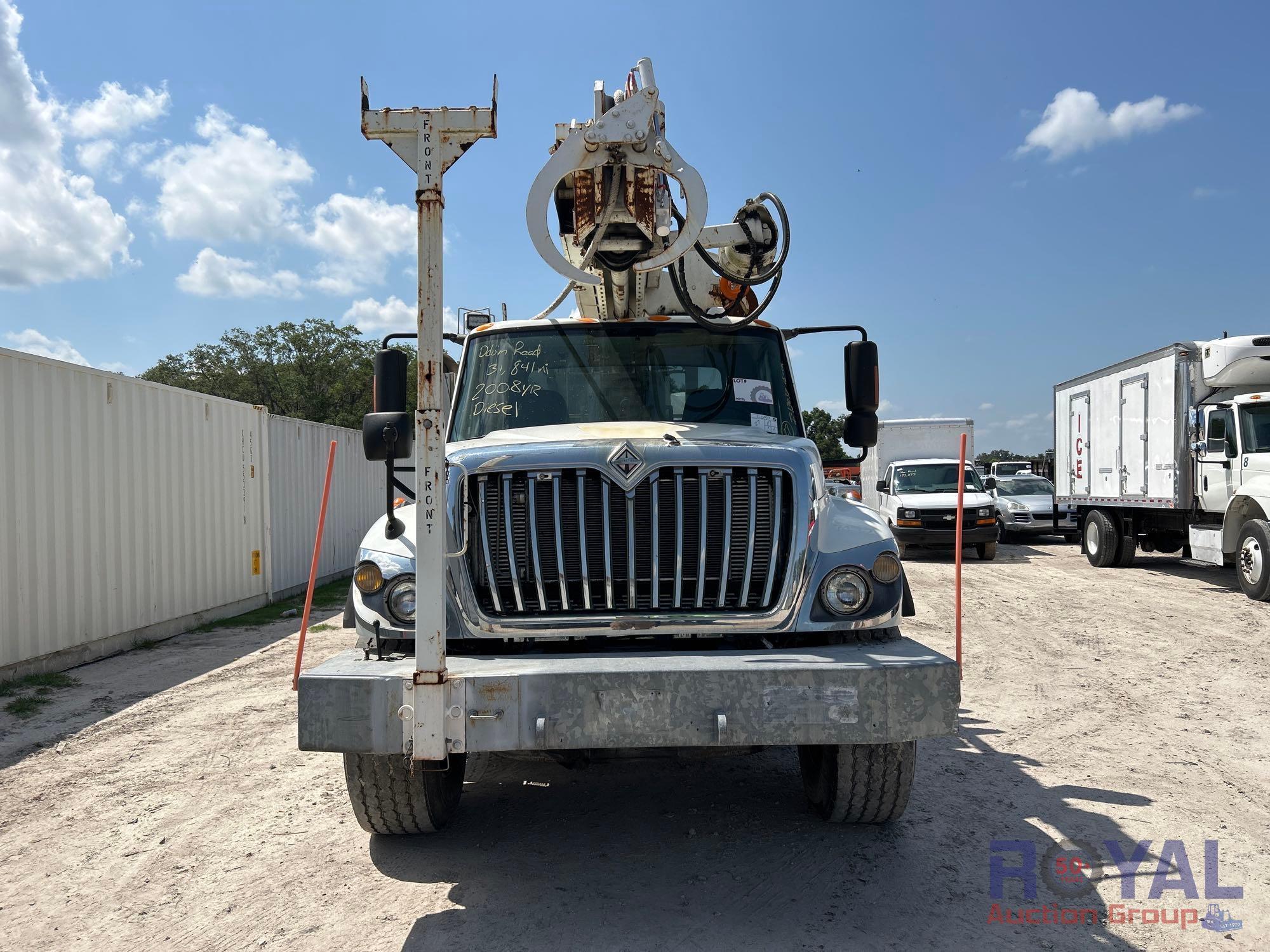 2008 International 7400 T/A Altec Digger Derrick Truck