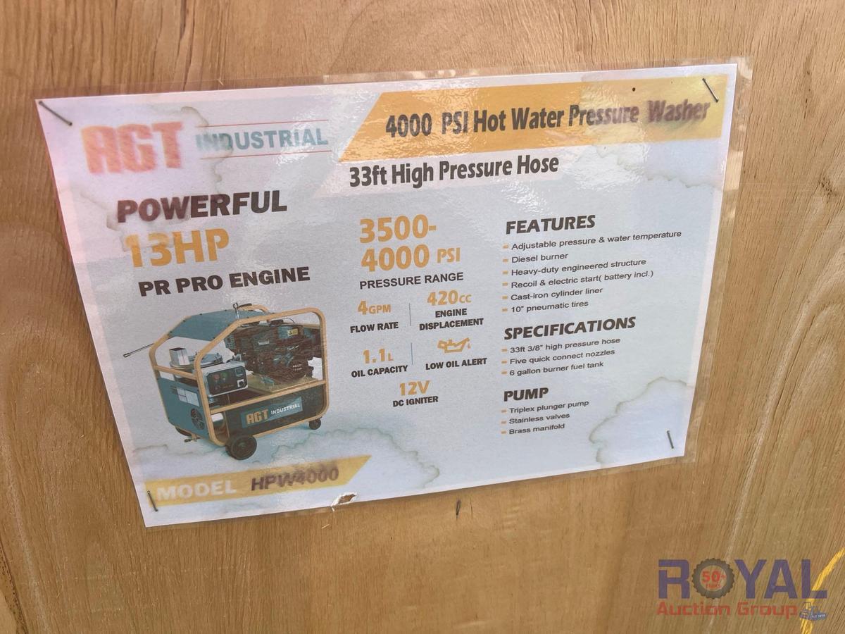2024 AGT HPW 4000 PSI Hot Water Pressure Washer