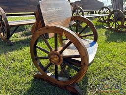 Wooden Wagon Wheel Chair