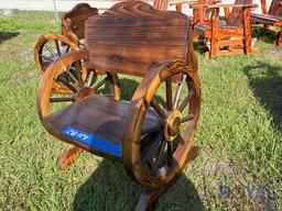 Wooden Wagon Wheel Chair