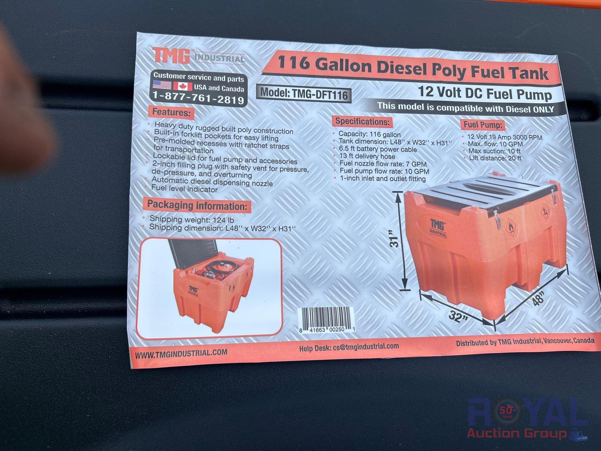 116 Gallon Diesel Fuel Tank with Pump and Hose