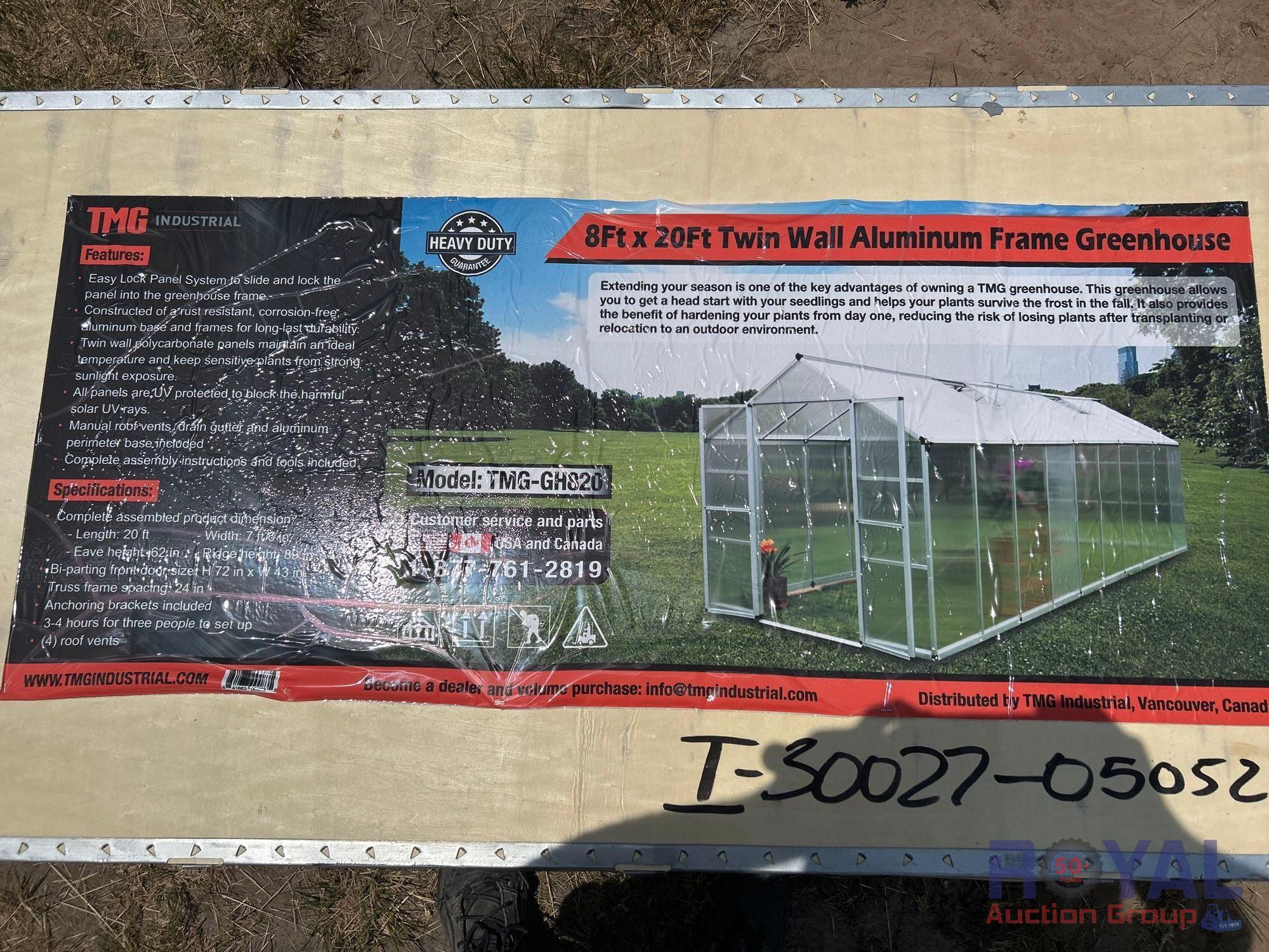 8 X 20 Ft Twin Wall Aluminum Frame Greenhouse