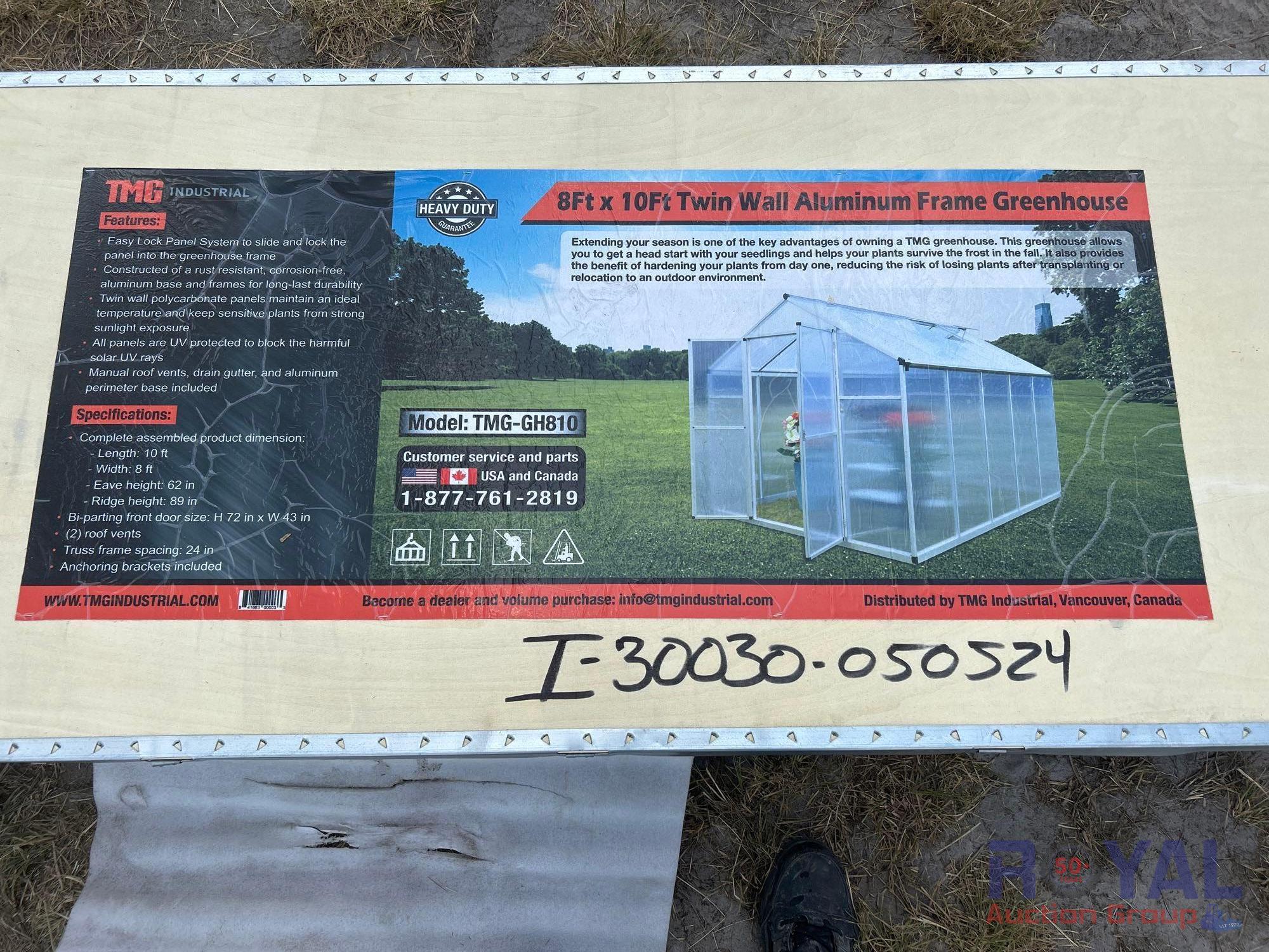 8 X 10 Ft Twin Wall Aluminum Frame Greenhouse