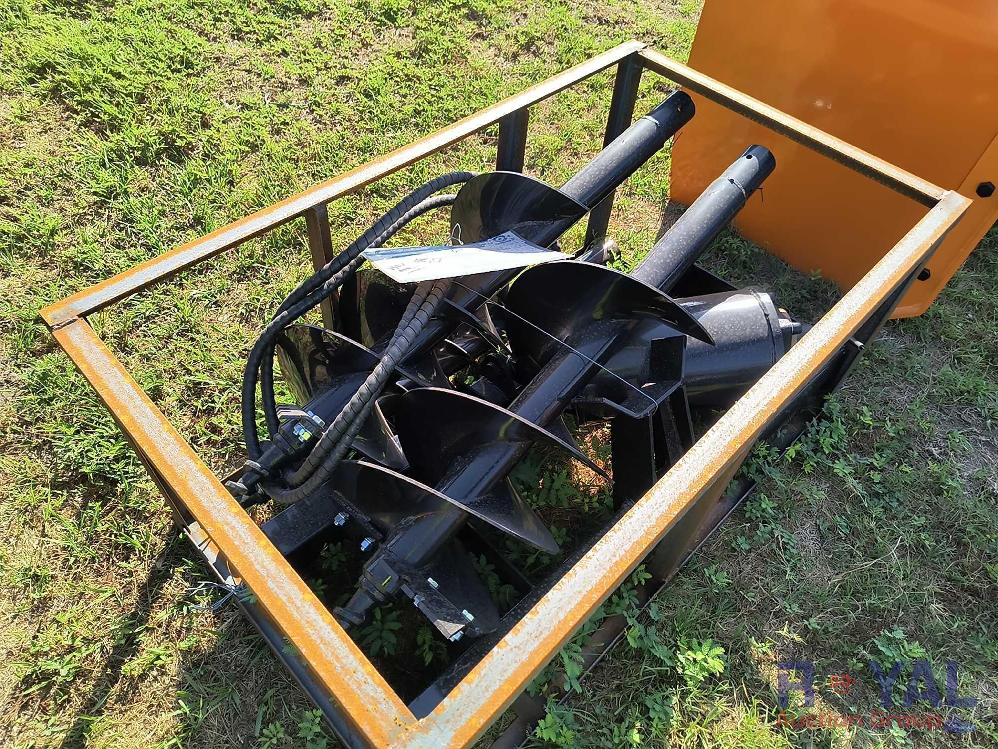 2024 Mower King SSECAG-Y Skid Steer Auger Attachment with 3 Bits