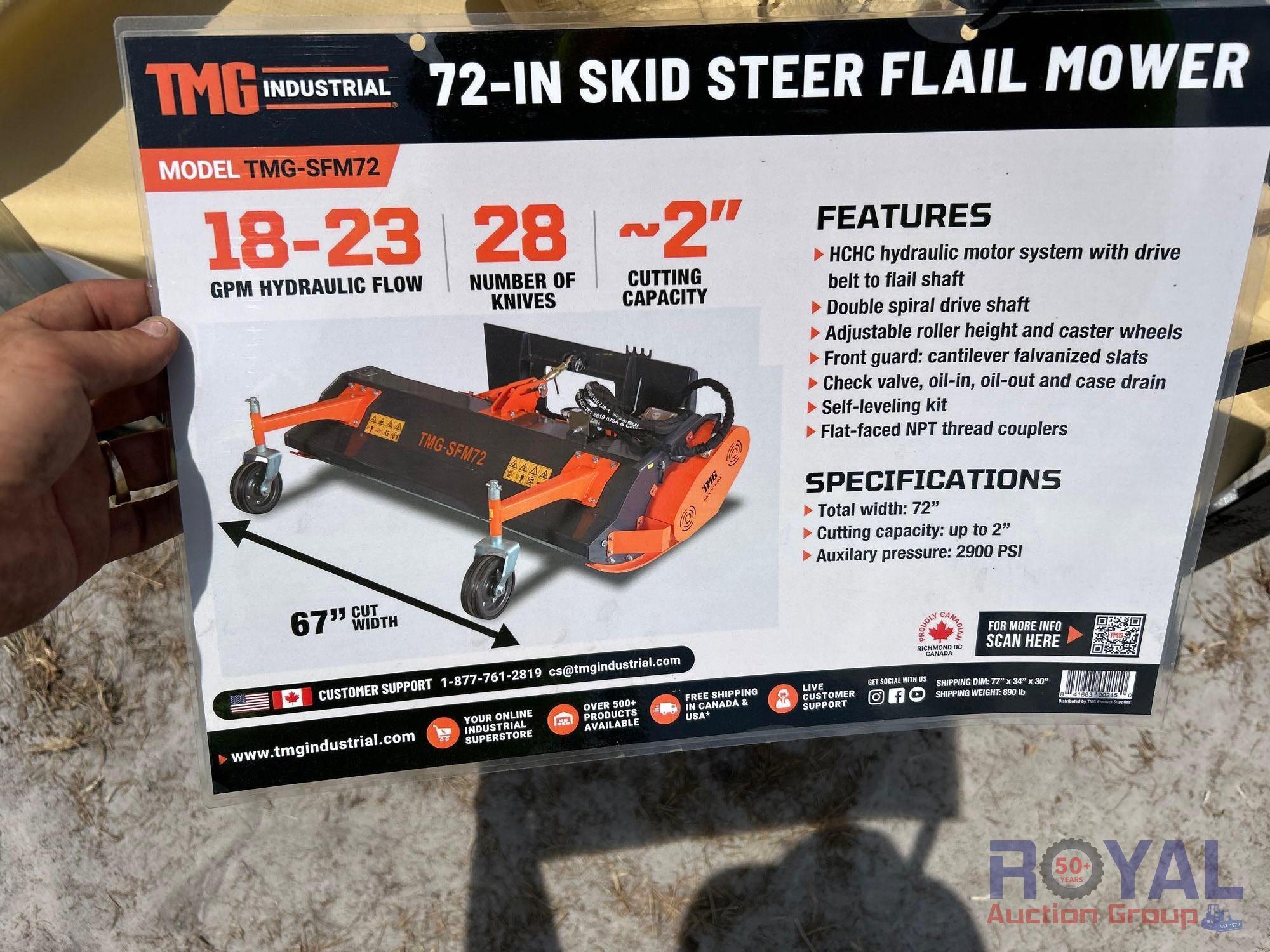 2024 TMG-SFM72 72in Flail Mower Skid Steer Attachment