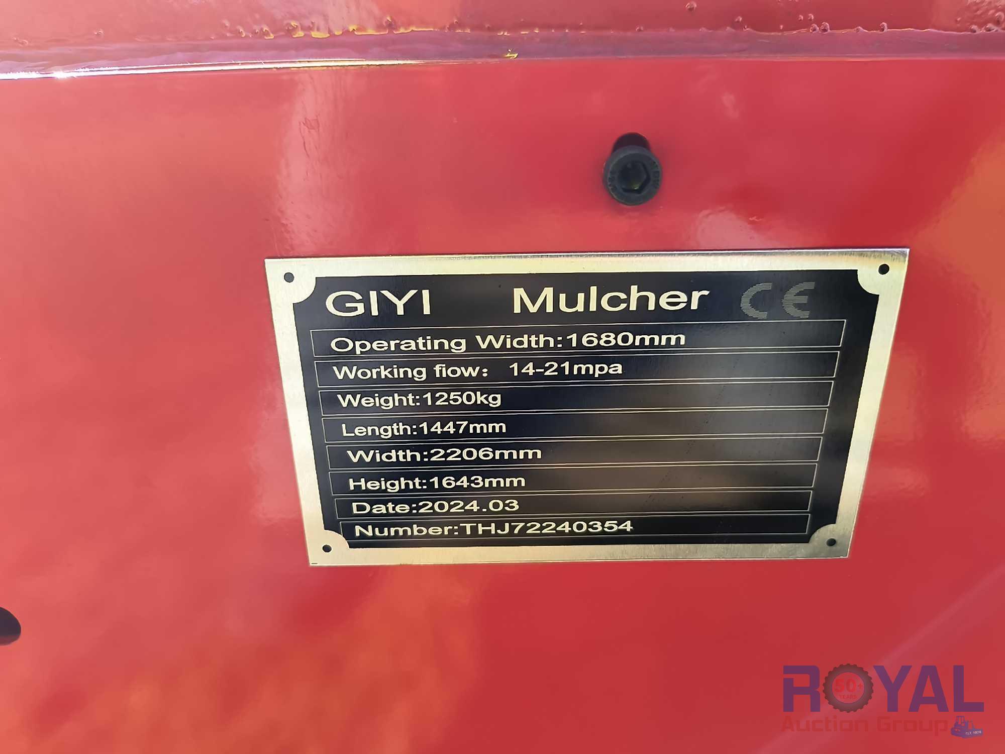2024 Giyi 1680mm Skid Steer Mulcher Attachment