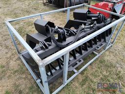 2023 72in Skid Steer Dual Cylinder Rock Grapple Bucket Attachment