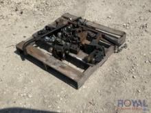 pallet of assorted trailer hitches