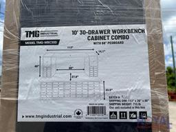 2024 TMG 10ft 30 Drawer Industrial Workbench Cabinet Combo