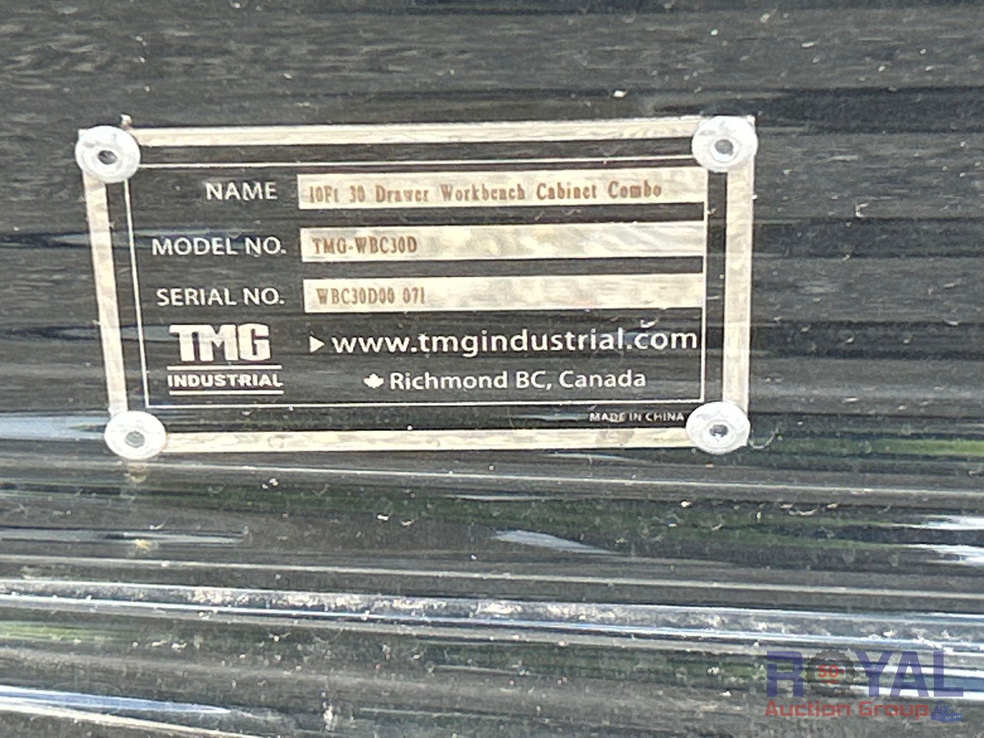 2024 TMG 10ft 30 Drawer Industrial Workbench Cabinet Combo