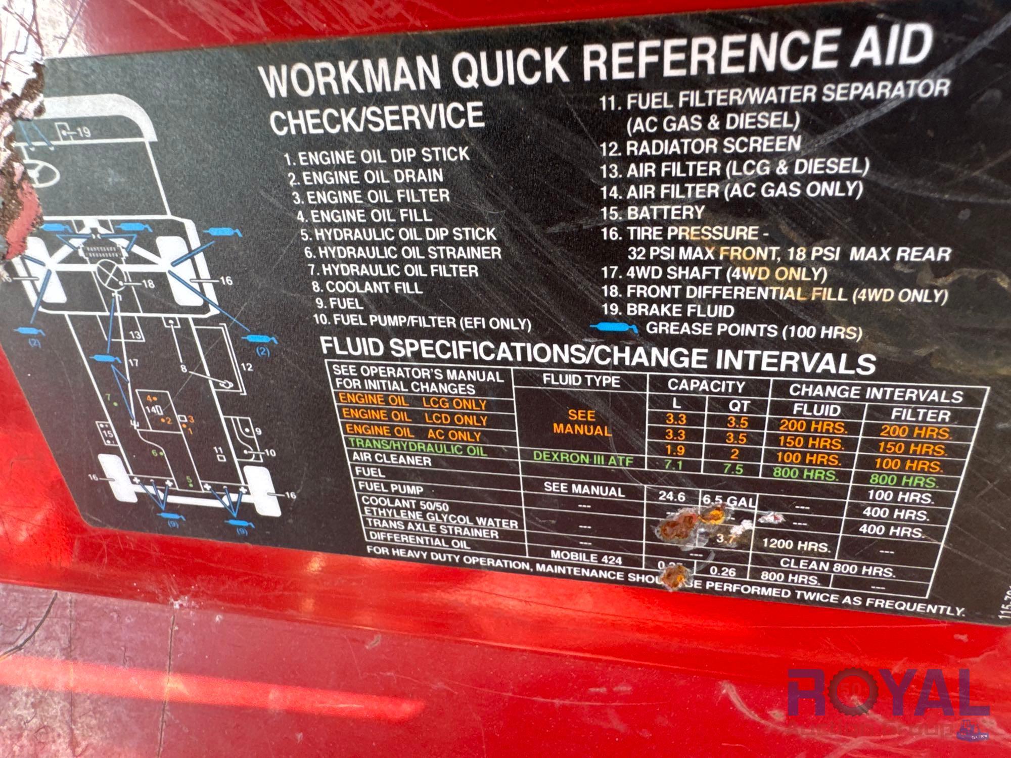 2018 Toro Workman HDX Utility Cart
