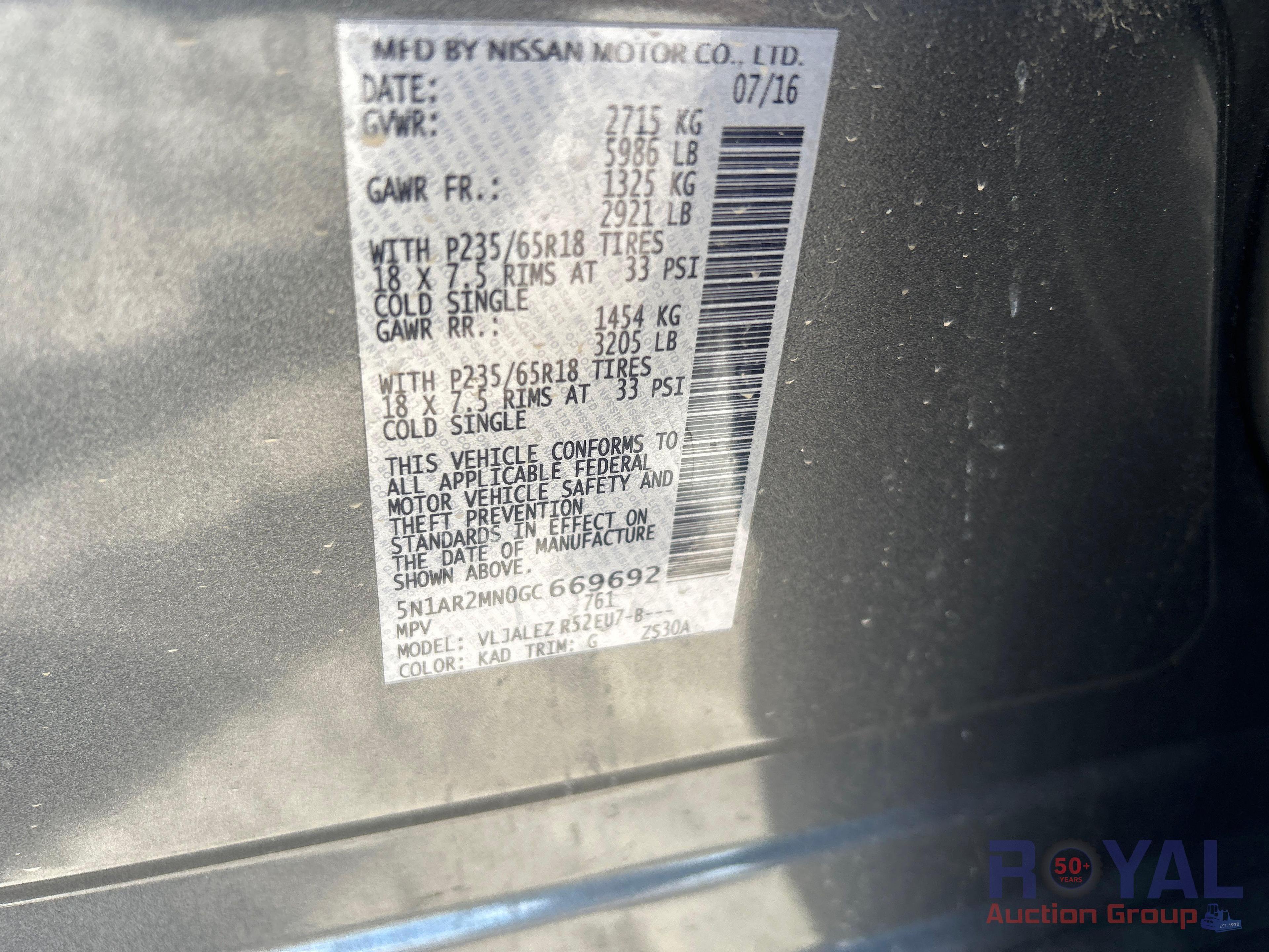 2016 Nissan Pathfinder SV SUV