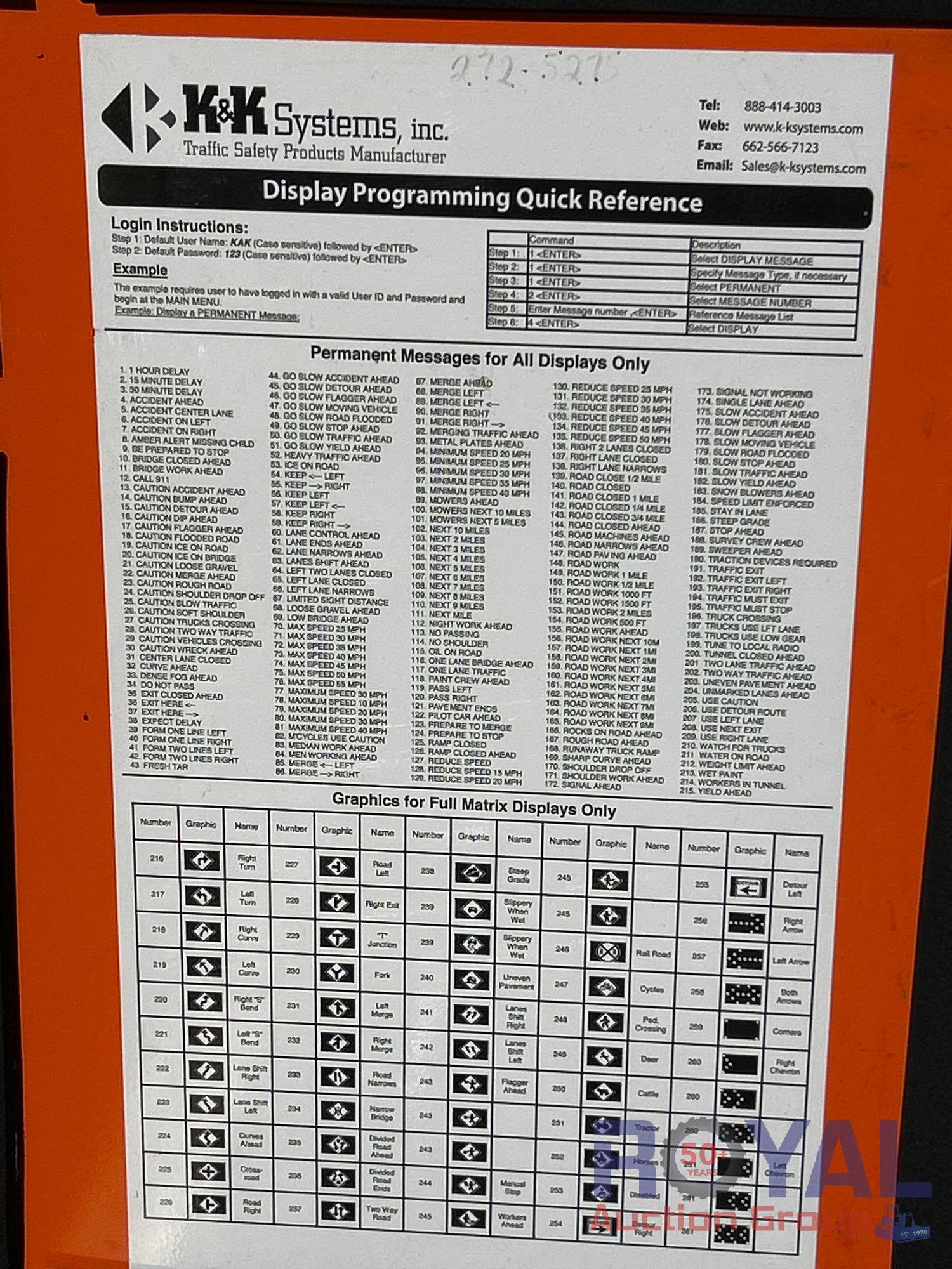 K&K Systems Towable Message Board