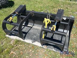 2025 68in Hydraulic Dual Cylinder Grapple Bucket Skid Steer Attachment