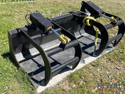 2025 68in Hydraulic Dual Cylinder Grapple Bucket Skid Steer Attachment