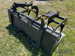 2025 68in Hydraulic Dual Cylinder Grapple Bucket Skid Steer Attachment