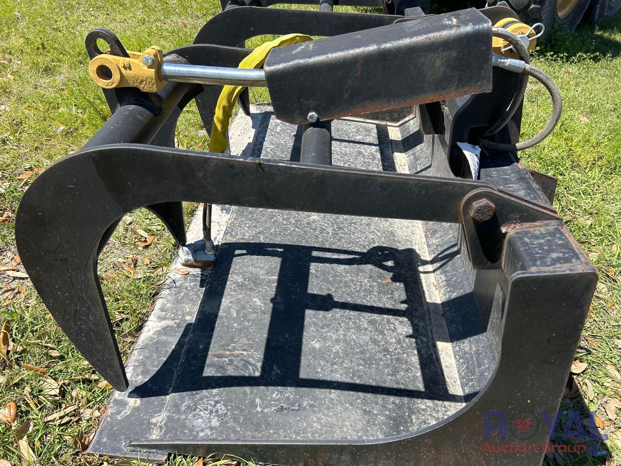 2025 68in Hydraulic Dual Cylinder Grapple Bucket Skid Steer Attachment