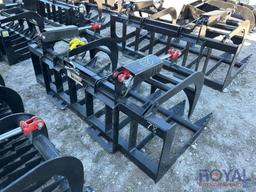 2025 78in Dual Cylinder Hydraulic Grapple Bucket Skid Steer Attachment