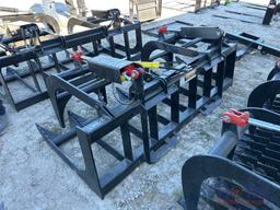 2025 78in Dual Cylinder Hydraulic Grapple Bucket Skid Steer Attachment