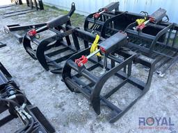 2025 78in Dual Cylinder Hydraulic Grapple Bucket Skid Steer Attachment