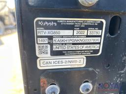 2022 Kubota RTV-XG850 4x4 Utility Cart