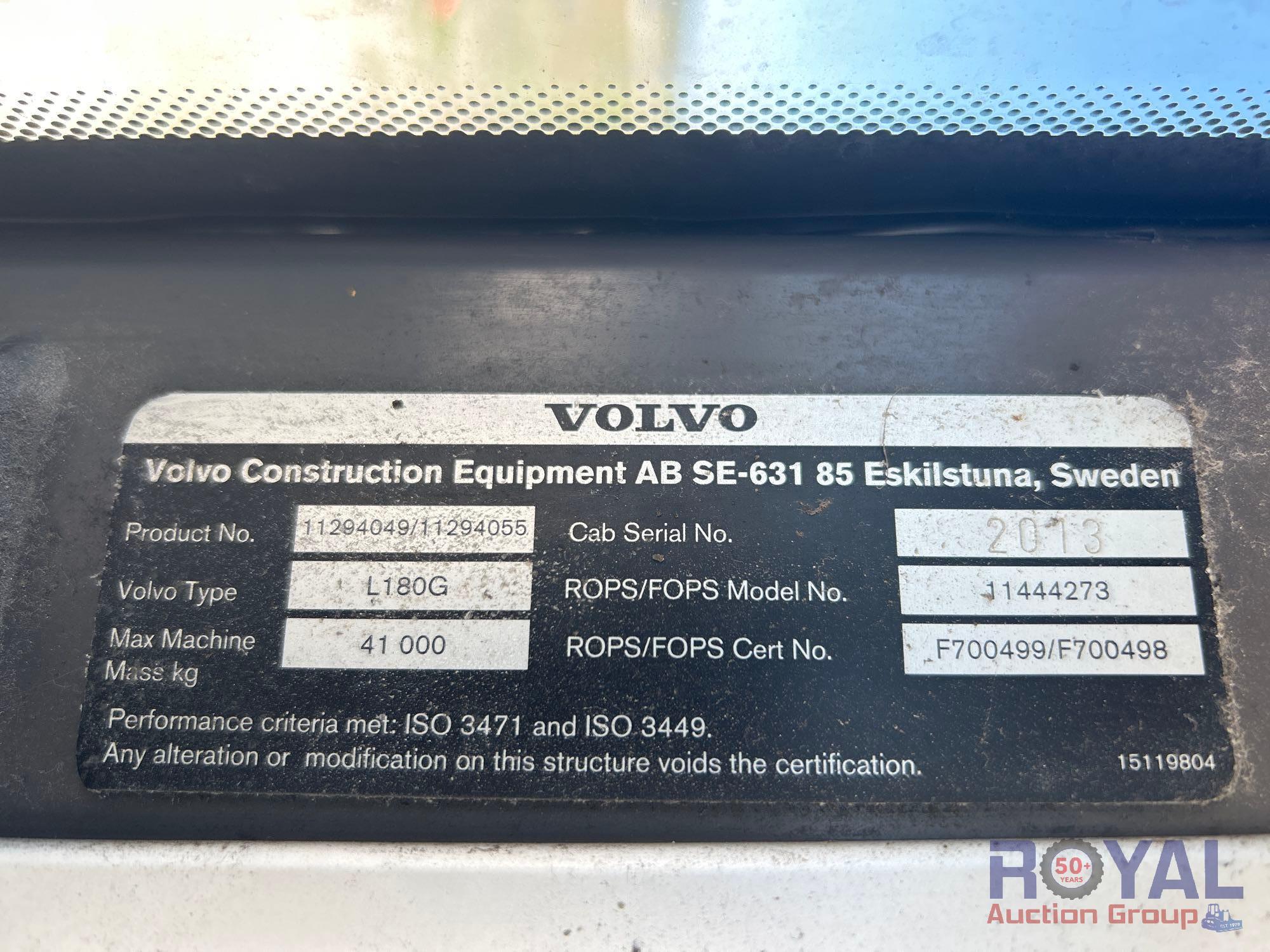 2014 Volvo L180G Articulated Wheel Loader