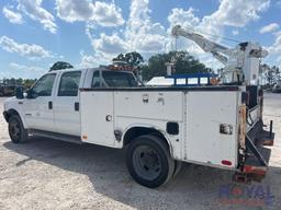 2001 Ford F-550 Crew Cab Auto Crane 4004EH 4,000LB Mechanics Crane Service Truck