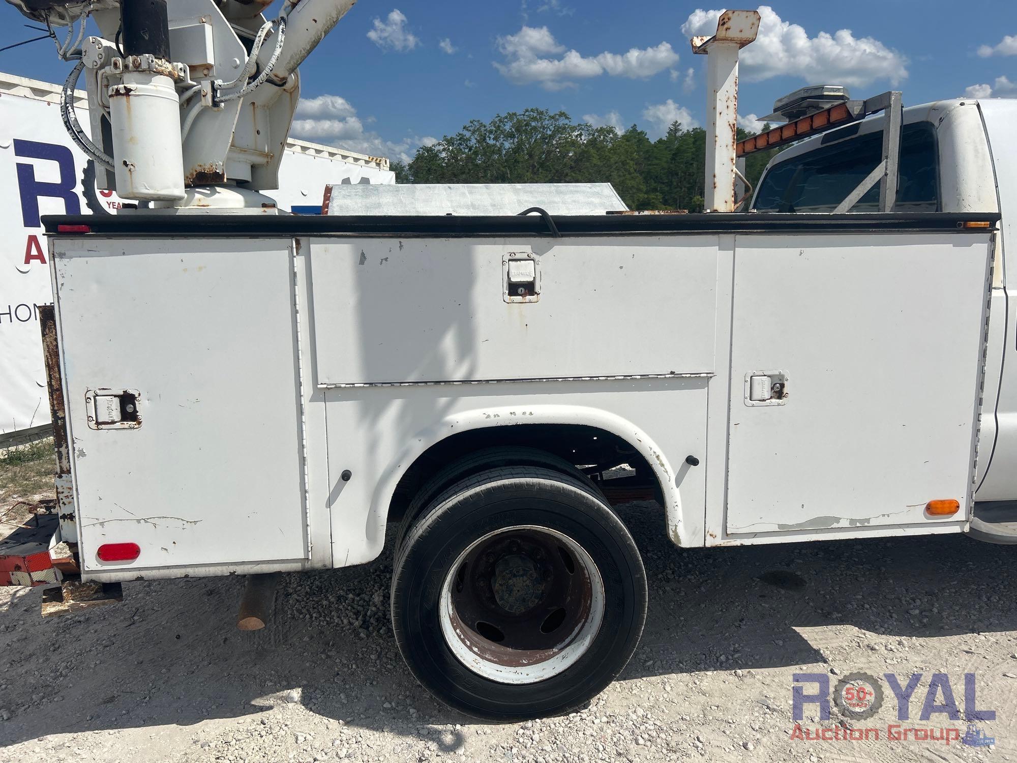 2001 Ford F-550 Crew Cab Auto Crane 4004EH 4,000LB Mechanics Crane Service Truck