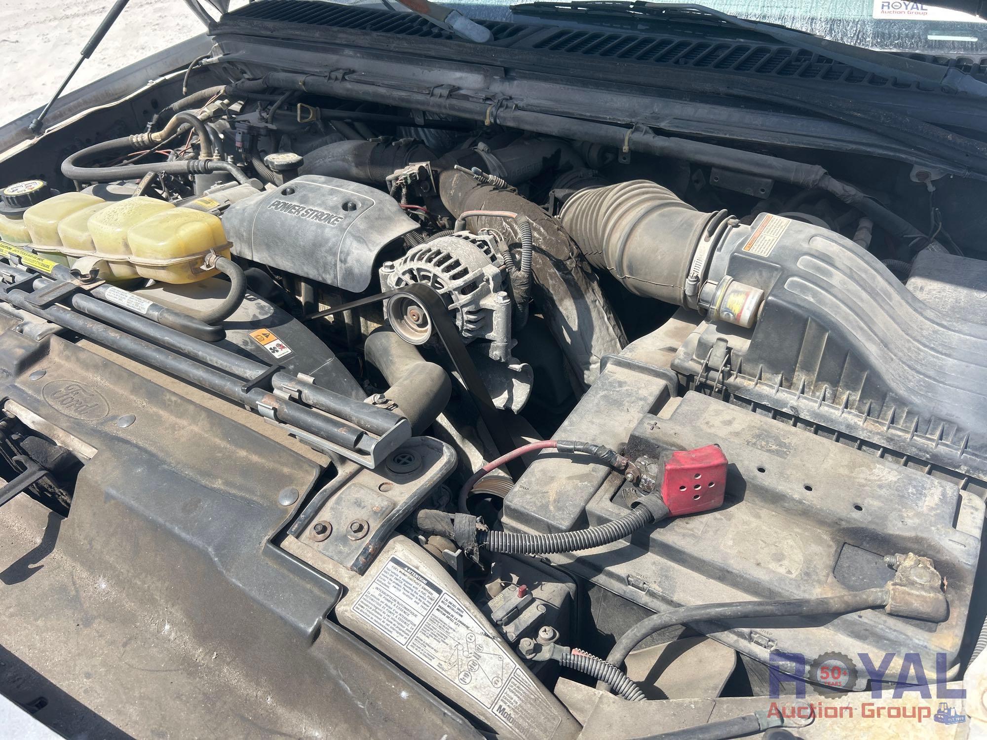 2001 Ford F-550 Crew Cab Auto Crane 4004EH 4,000LB Mechanics Crane Service Truck