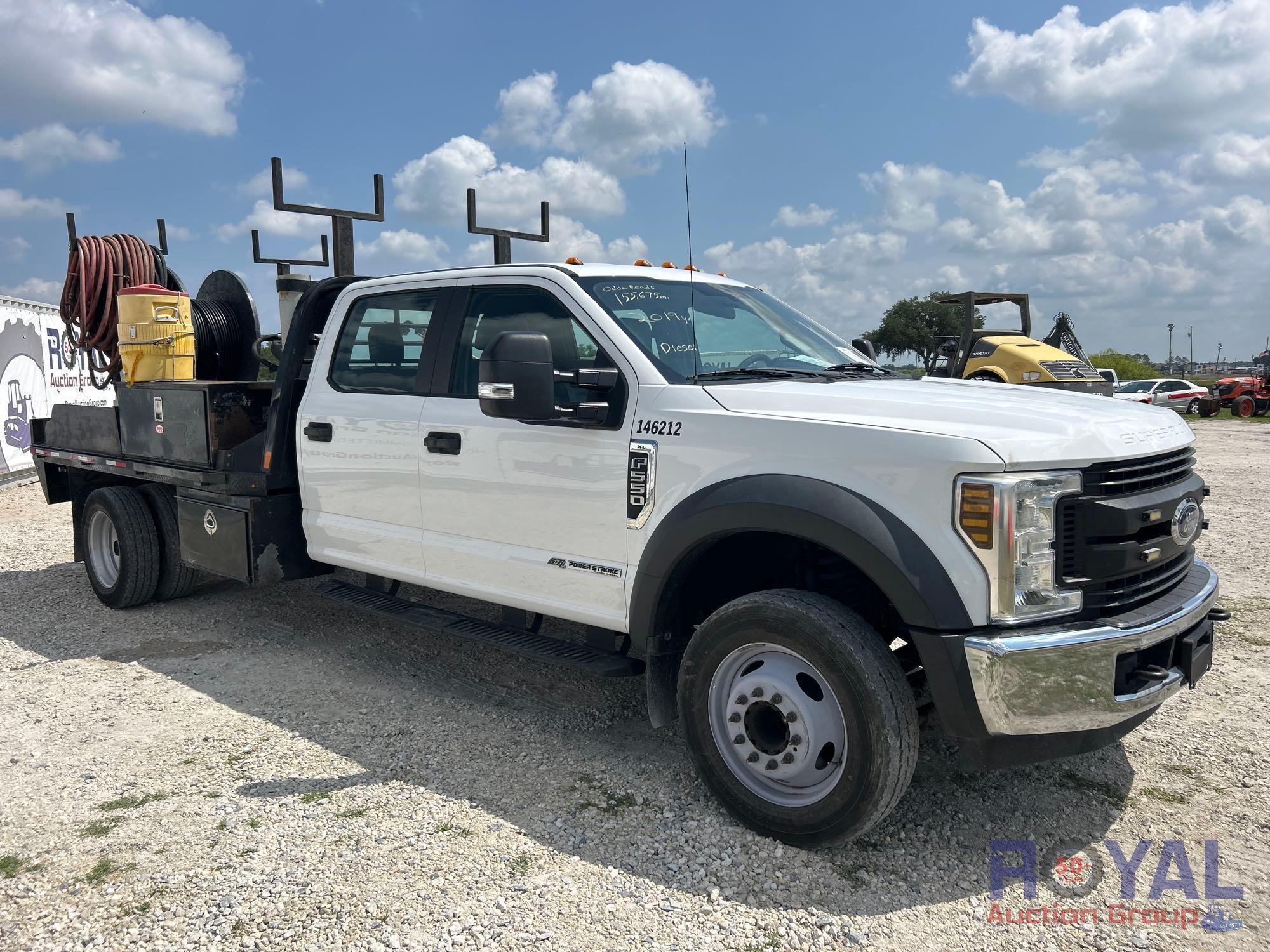 2019 Ford F-550 V-Mac DTM70 Air Compressor Flatbed Truck