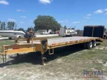 2015 Texas Trailers 15 Ton 30ft T/A Dovetail Tag A Long Flatbed Equipment Trailer