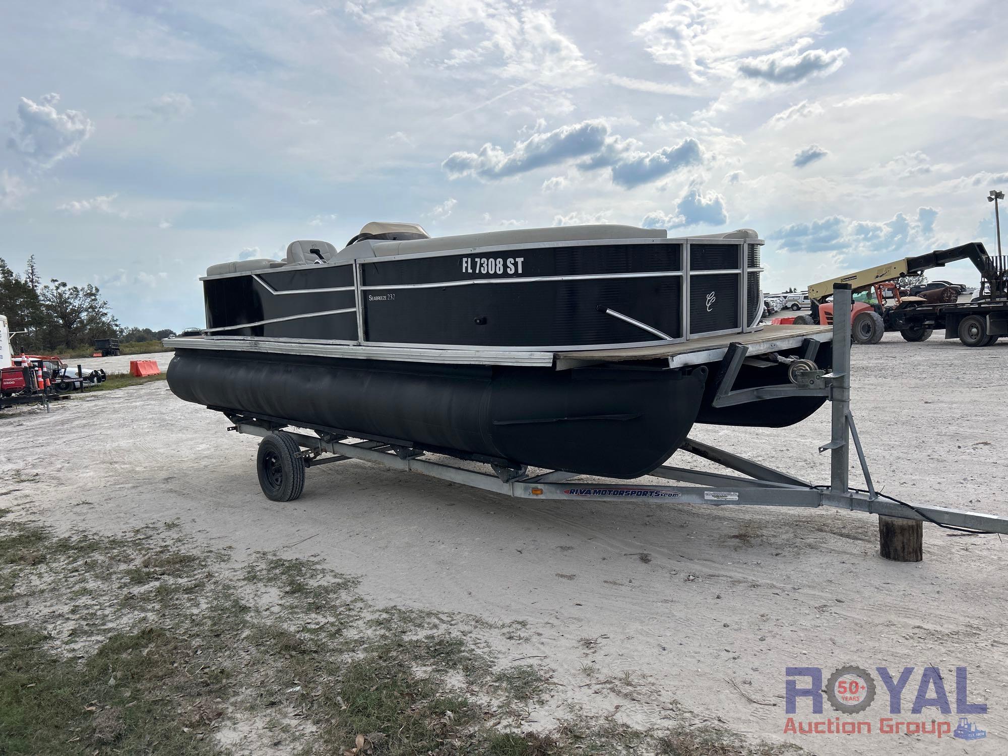 2021 23ft Cypress Cay Seabreeze 232 Pontoon Boat with 23ft Single Axle Trailer