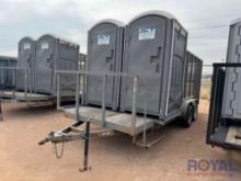 2015 Portable Restroom T/A Trailer with Trash Storage Compartment