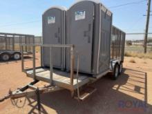 Portable Restroom T/A Trailer with Trash Storage Compartment