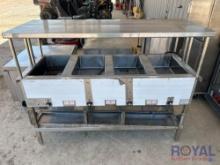 4 Well Steam Table with Top Shelf Cover