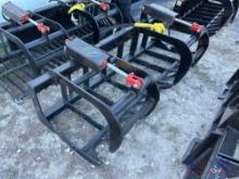 2025 78in Dual Cylinder Hydraulic Grapple Rake Skid Steer Attachment