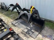 2025 Dual Cylinder 72in Grapple Bucket Skid Steer Attachment