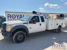 2015 Ford F-550 4x4 Extended Cab Auto Crane HC-7 Service Crane Truck