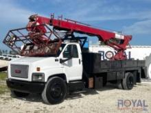 2007 GMC C7500 Flatbed Truck w/ Sign Crane