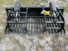 2025 78in Dual Cylinder Grapple Rake Skid Steer Attachment
